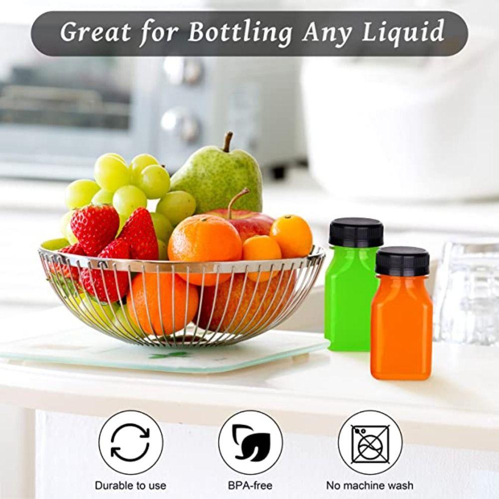 Tamper Proof Lids Plastic Juice Bottles Clear Drink Containers Square Bottle Split Beverage Bottle
