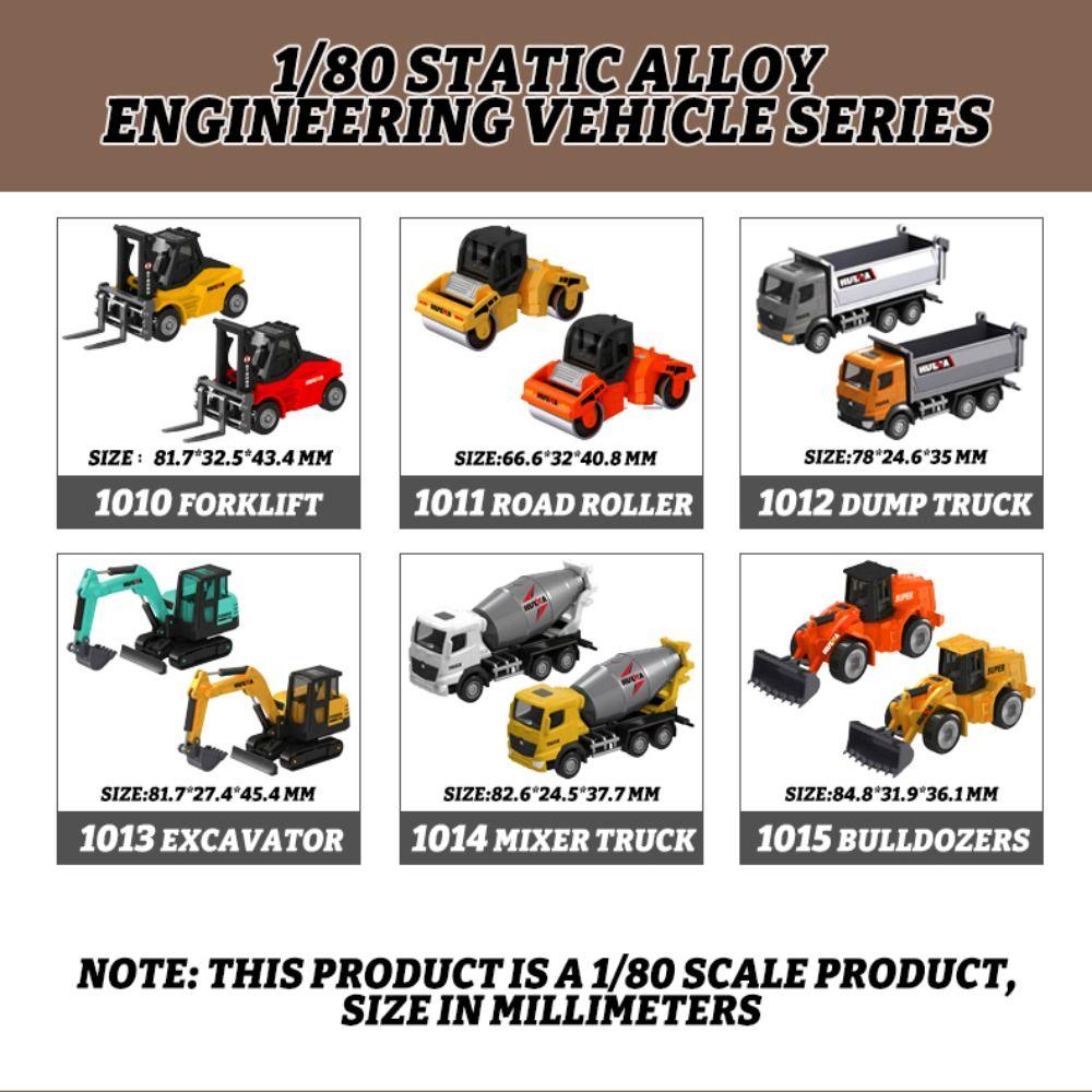 Forklift Dumper Construction Truck Toys Road Roller Excavator Bulldozer Toy for Children