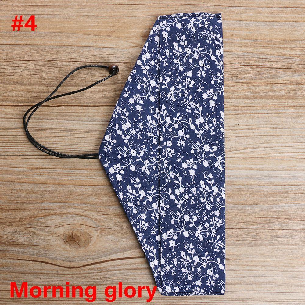 Japanese Style Portable Cutlery Set Spoon Fork Chopsticks Natural Wooden Cloth Bag