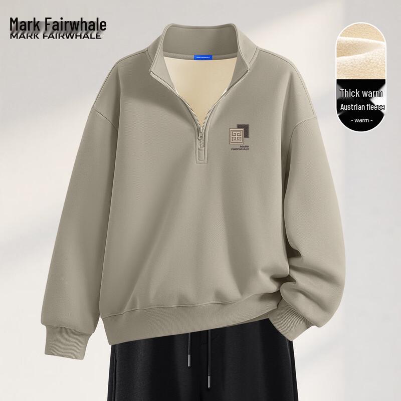 Mark Fairwhale Men's 2025 Winter Fleece Lined Stand-Collar Sweatshirt