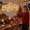 Cordless Holiday Wall Decor LED Reindeer Decoration, 3D Light-Up Wooden Christmas Glow Silhouette Lights, Warm Backlit Lighted Art Peel And