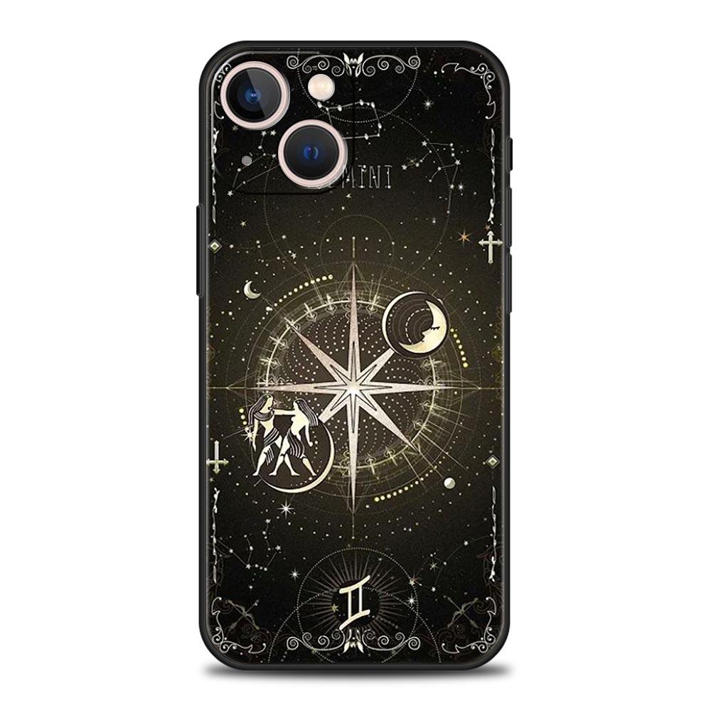 Чехол для телефона 'Созвездие' для iPhone 17 16 15 Pro Max 11 12 13 14 7 8 Plus SE 2020 X XR XS Мягкий Черный