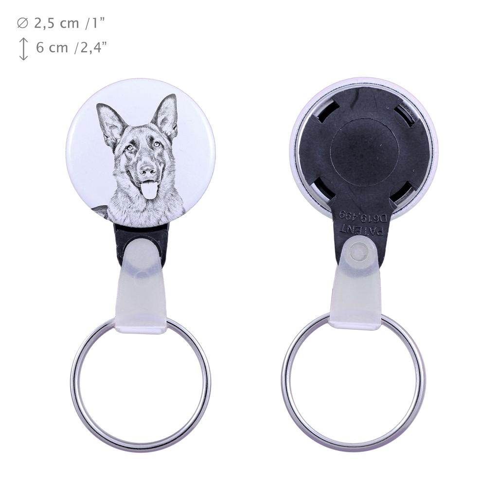 German Shepherd Dog, Alsatian Wolf Dog - Keychain with a Dog Portrait, Pendant with the Brand's Own Art-Dog Graphics