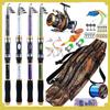 SOUGAYILANG Fishing Set Kit 1.8m-3.3m Portable Telescopic Fishing Rod and 11BB 5.2:1 Gear Ratio Spinning Fishing Reel Left Right Hand Interchangeable