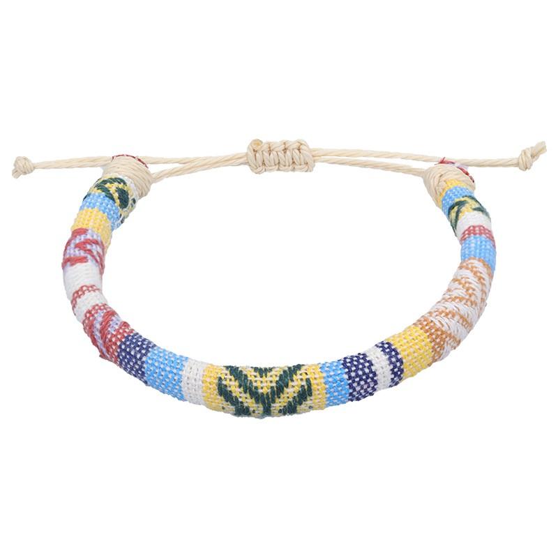 Богемный браслет из ниток в стиле ретро, ручная работа, бохо, разноцветный шнур, плетеный, хиппи, браслеты дружбы для женщин