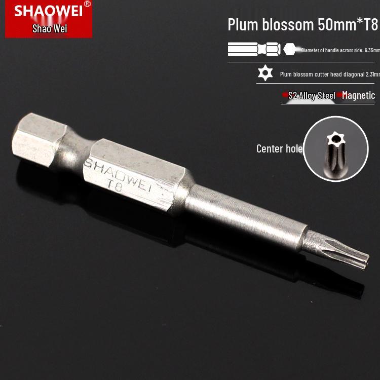 Магнитная 50-мм отвертка-звездочка и набор шестигранных бит для электродрелей