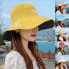 Women Summer Reversible Marguerite Embroidery Sun Protection Hat Fisherman