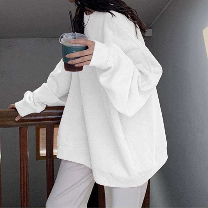 Хлопковый ленивый свитер женский тонкий свободный трендовый студенческий топ для девушки