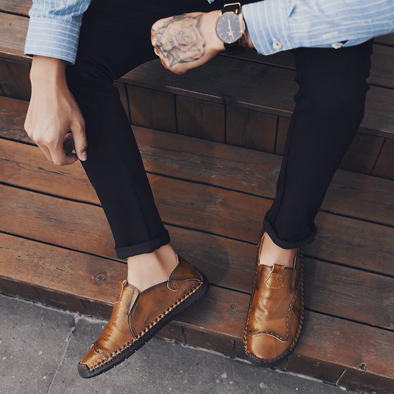 Дизайнерский бренд Мужские слипоны Мужская кожаная повседневная обувь Деловой стиль Формальная обувь Универсальные мужские лоферы Легкая мужская обувь