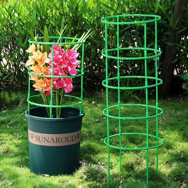 A Set of 12 Floors -Plant Support Pile Half Round Climbing Vines Stake Bonsai Fixing Rod Garden Plant Stake Holder Flower Ring Support Rack