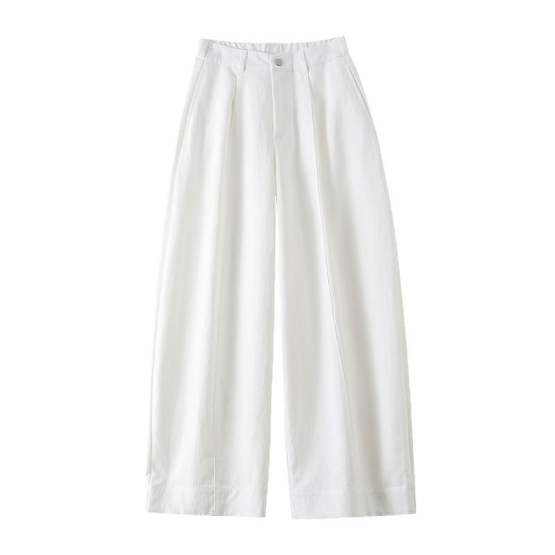White scimitar pants women's new summer thin Tencel pants Korean loose wide-leg casual pants