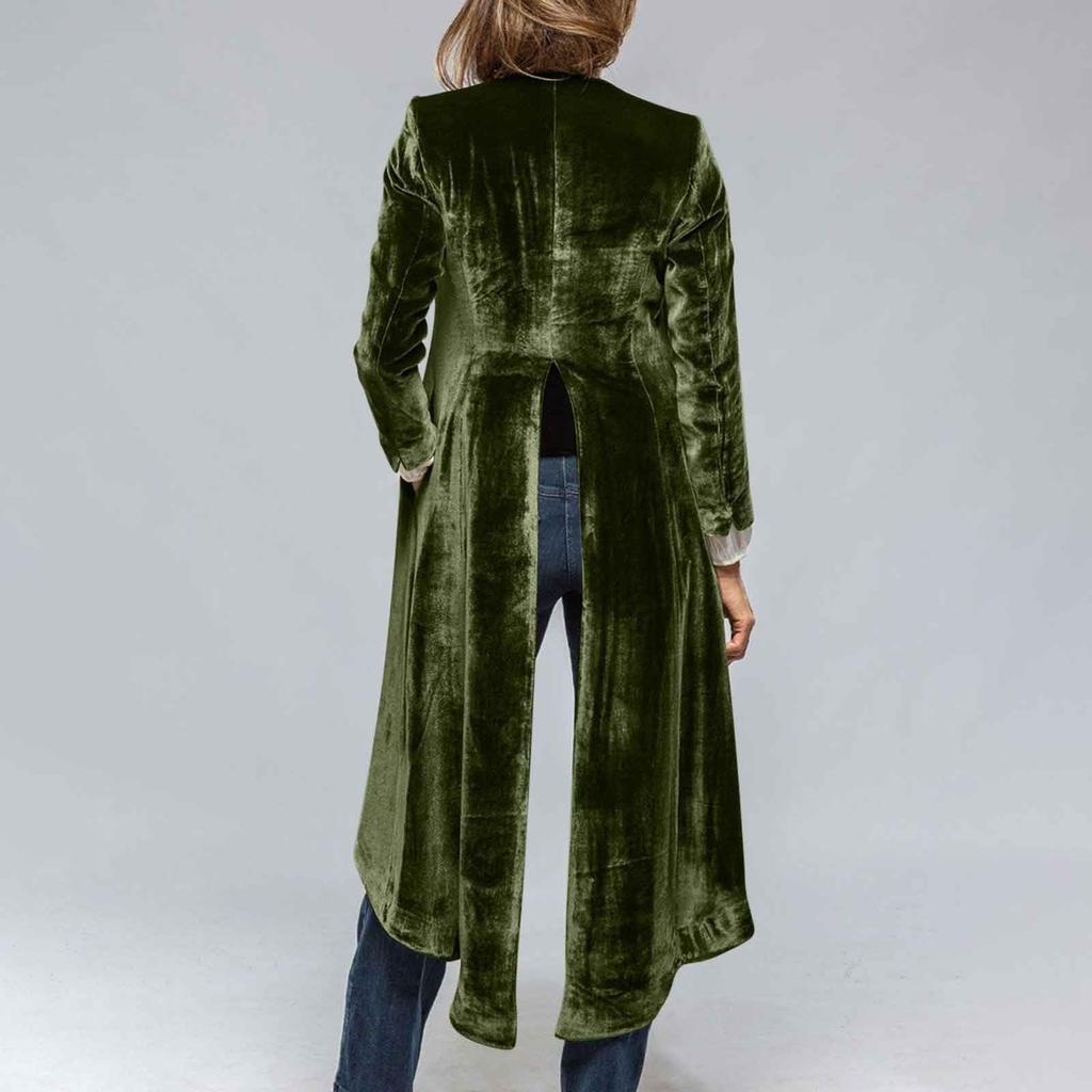 Женский модный кардиган однотонный с длинным рукавом, ретро, с разрезом, свободный, куртка-ветровка