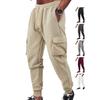 Men's Cargo Pants Autumn Spring New Thick Multi-Pocket Jacquard Plaid Casual Work Trousers