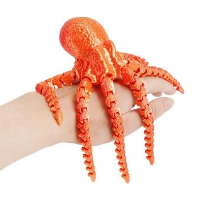 Прочная 3D-печатная фигурка осьминога, красочная игрушка-кальмар 17 см с гибкими суставами, животное, настольное украшение