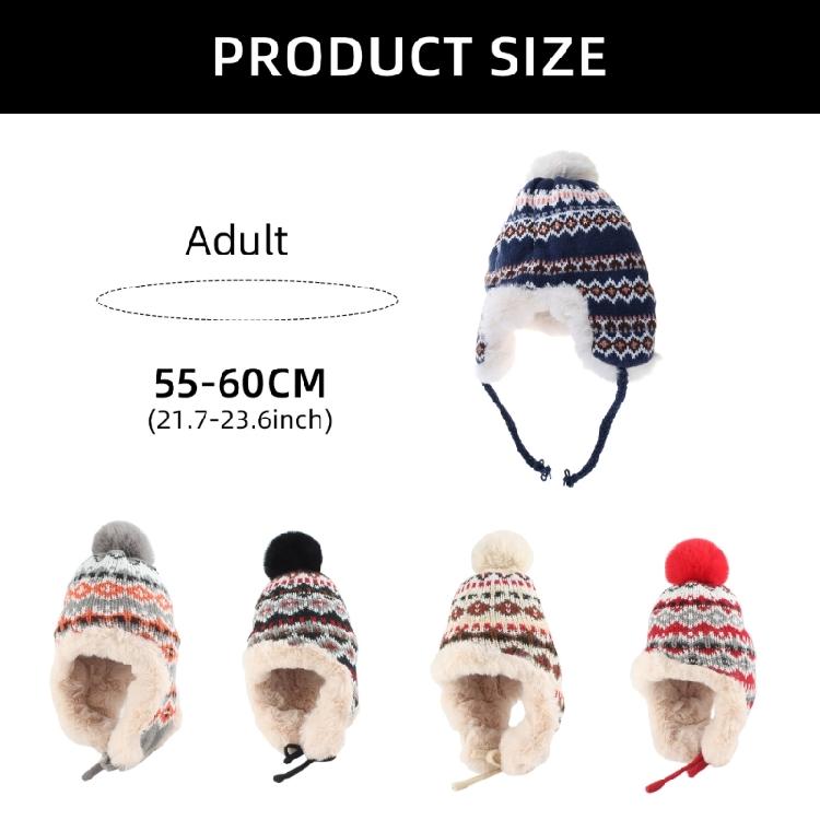 Мягкая Вязаная Шапка Теплые Шапки Милые Вязаные Шапки с Помпоном Защита Ушей Шапки-Бини Шапка Крючком Толстая Зимняя Шапка