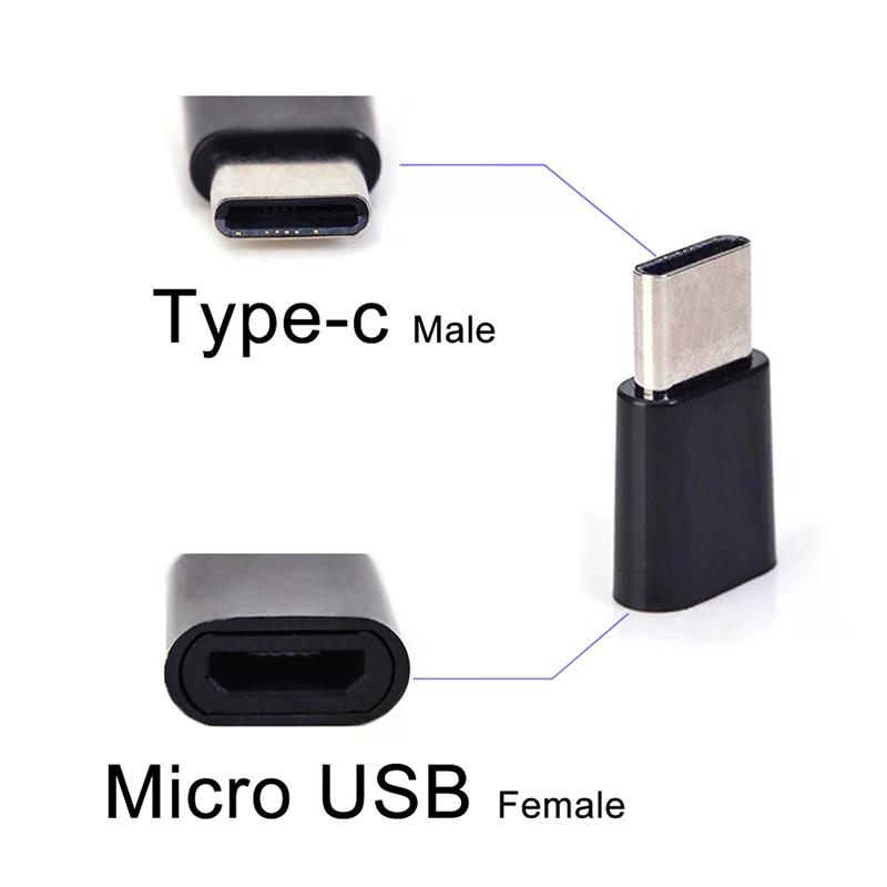 Адаптер-конвертер Micro USB Female на Type-C USB-C Male, разъем для зарядки