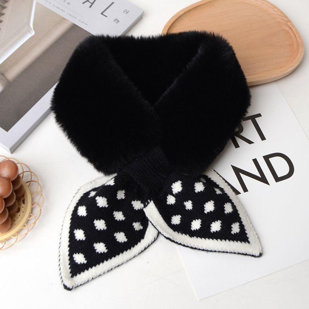 Fashion Shawl Thicken Plush Scarfs Warm Bib Neckerchief Cross Scarf