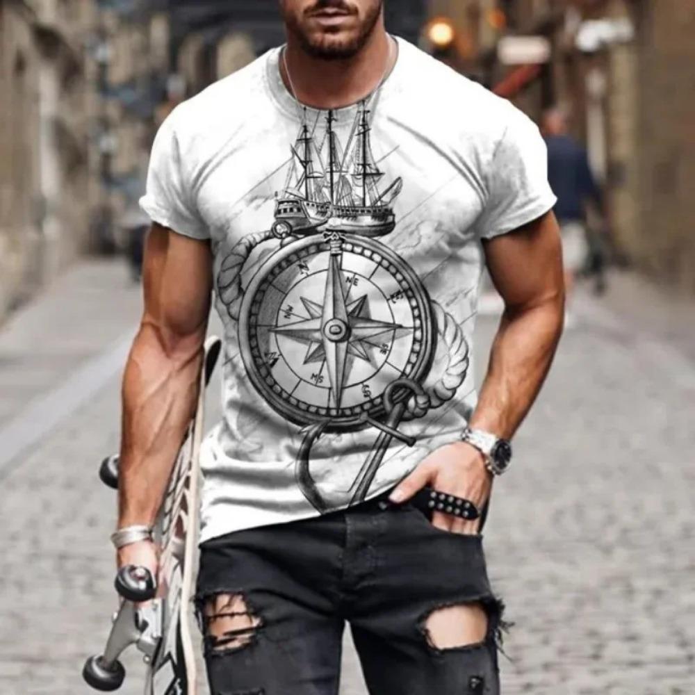 Летняя популярная мужская футболка с принтом, модная спортивная повседневная мужская футболка с коротким рукавом, большой размер, удобный топ