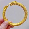 Armlet Chinese Style Golden Bangle Zinc Zinc Alloy Bride Wrist Jewelry Dragon and Phoenix Bracelets  Wedding