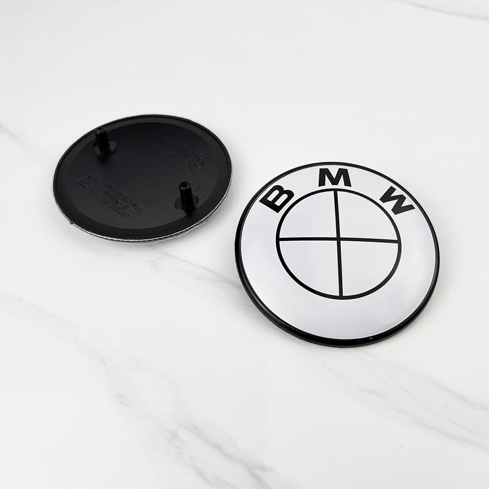 BEKV7 2pcs 74mm 82mm Car Front Hood Bonnet Emblem Rear Trunk Badge For BMW E30 E36 F34 F23 G14 G20 G30 X1 X2 X3 X5 M1 M2 Accessories