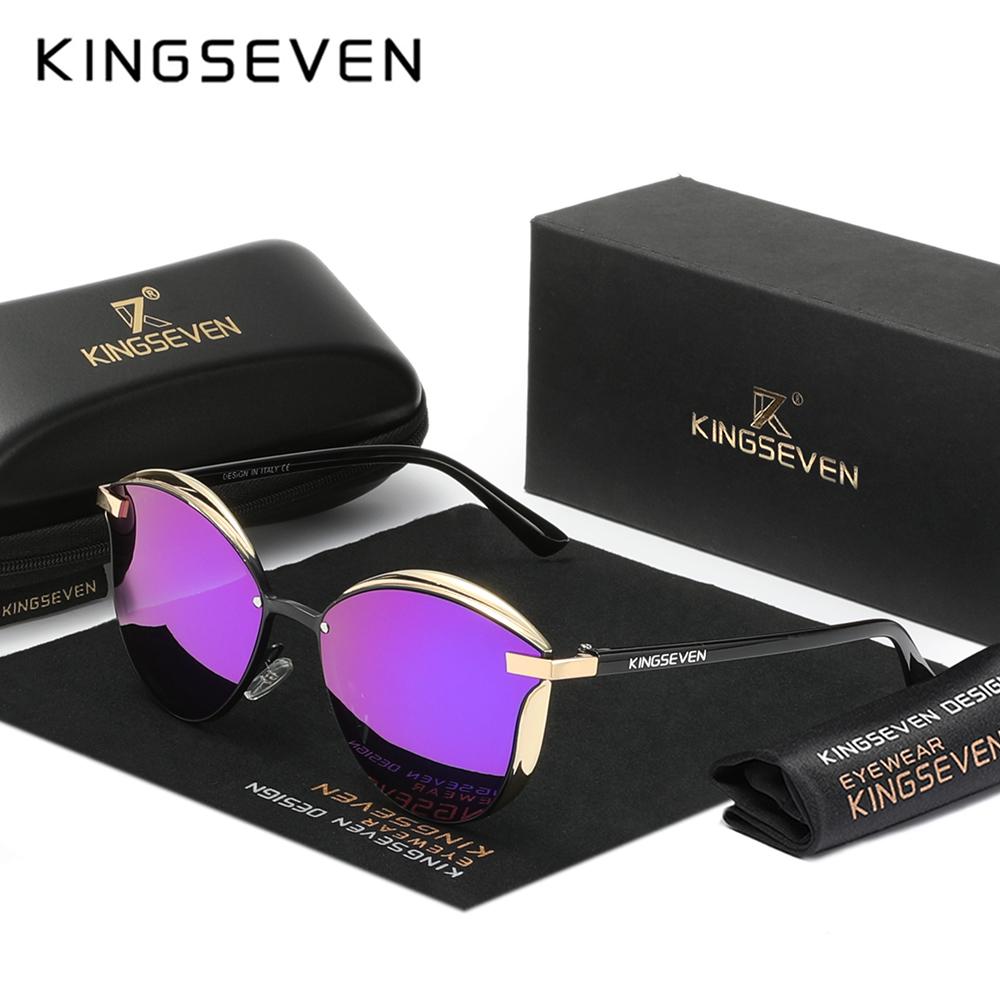 Оригинальные женские очки KINGSEVEN Cat Eye, поляризованные солнцезащитные очки, роскошные линзы UV400 для женских очков, аксессуар