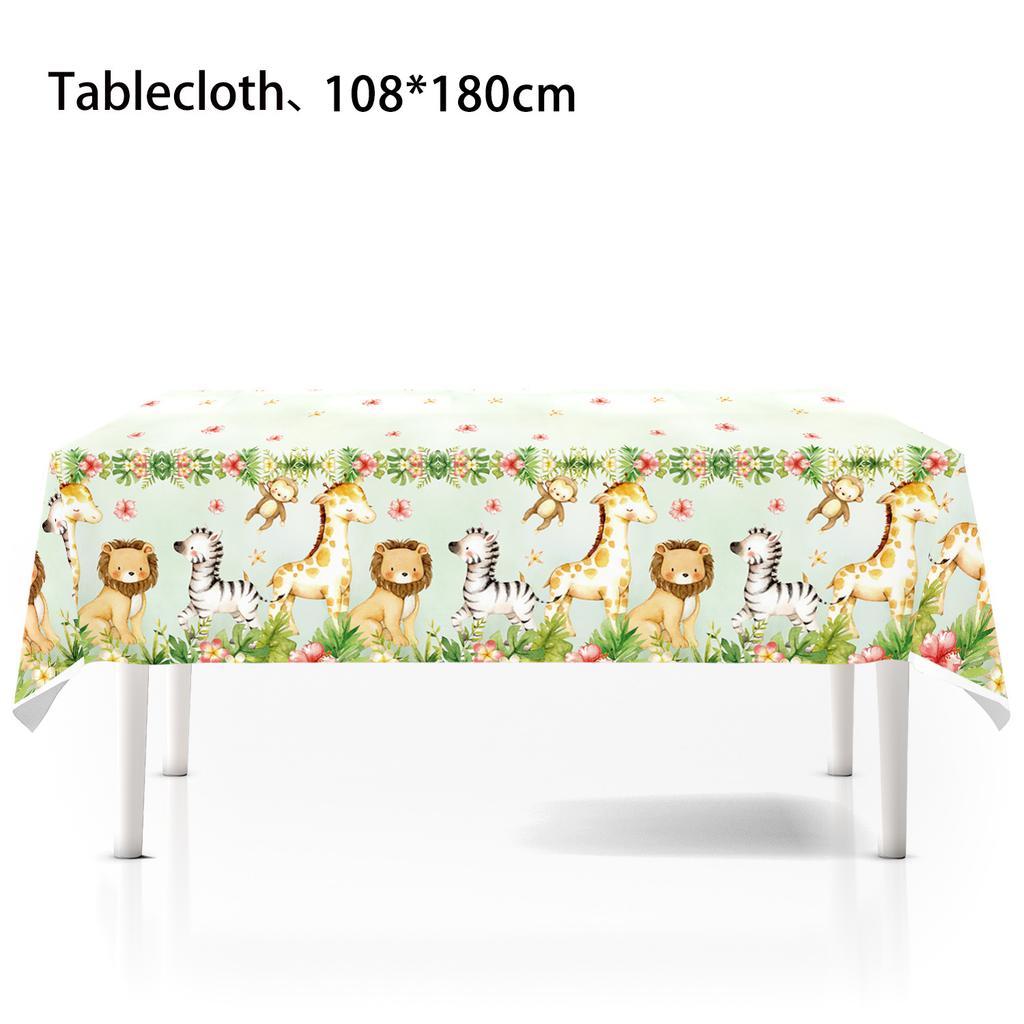 Forest Animal Themed Party Supplies Birthday Decorations Arrangement Props Paper Plates Paper Cups Paper Tissue Banners Tablecloths