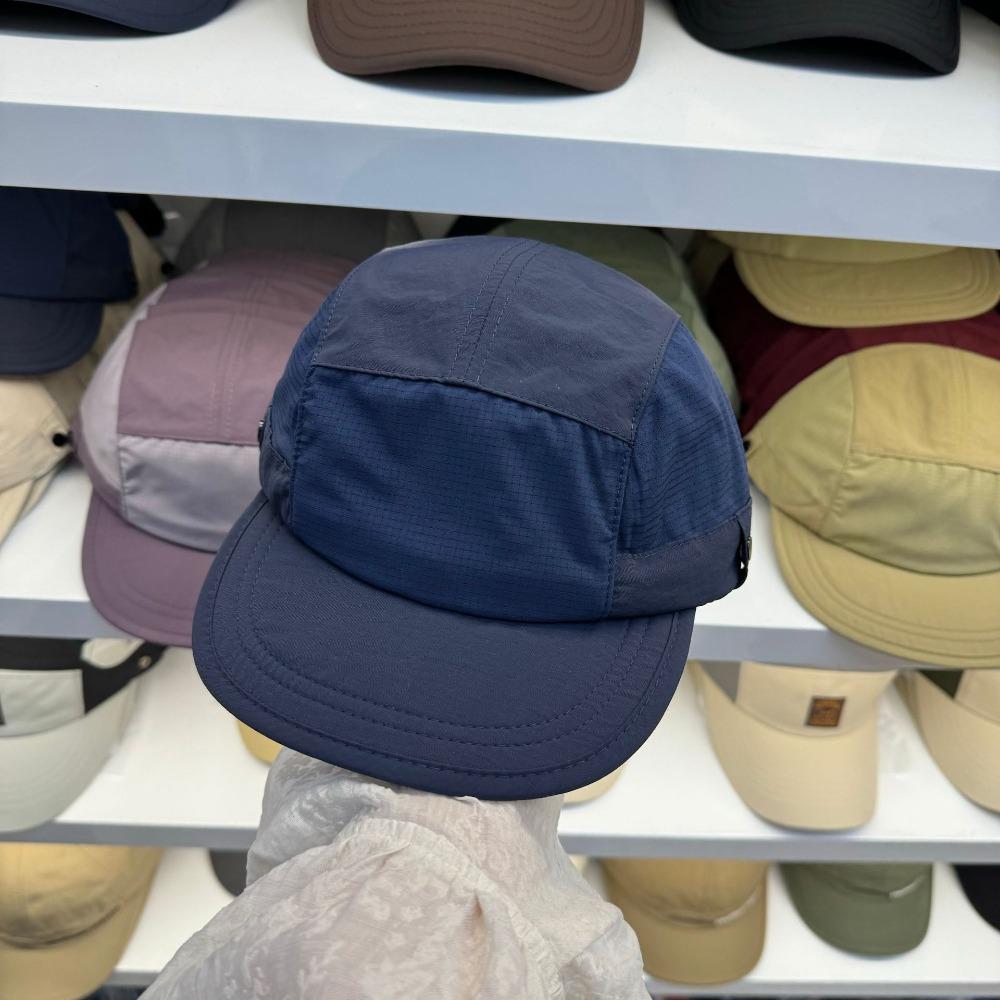 Breathable Flat-brimmed Cap Japanese 5-panel Baseball Cap Casual Mens Mesh Hat Running