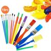 15pcs DIY Children Paint Sponge EVA Roller Painting Brushes Set School Stationary Children's Art Supplies Watercolor Brush