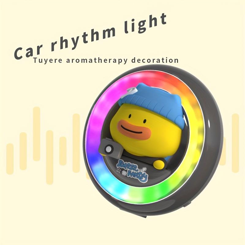 RGB LED Car Air Freshener with Music Sync - 3 Premium Scents (Ocean, Cologne, Lemon) + Type-C Cable