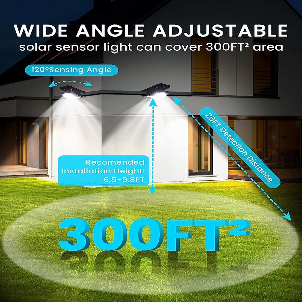 Clip On Solar Lights Outdoor Waterproof Motion Sensor Solar Fence Light with 90 LEDs 3 Modes for Gutter Patio Deck Camping Tent