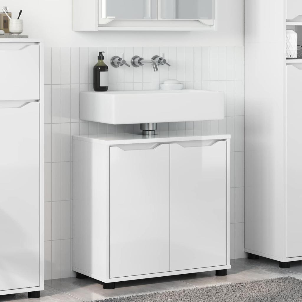 Bathroom Vanity Cabinet High Gloss White 60 x 30 x 60 cm