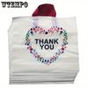 50pcs Thank You Bags Boutique Bags with Soft Loop Handle Plastic Tote Bags Gift Bags Reusable Shopping Bags for Clothing Shoes Gift Bag for Shopping