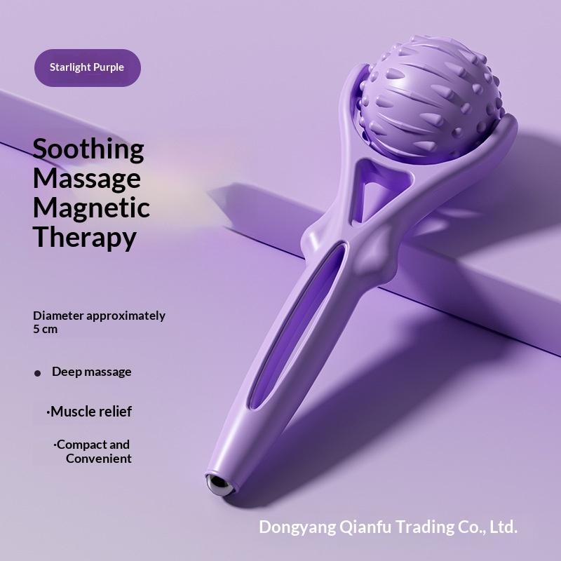 Portable Handheld Roller Massager - Deep Tissue Massage Tool for Arm, Leg & Body Fatigue Relief, Yoga Ball Compatible