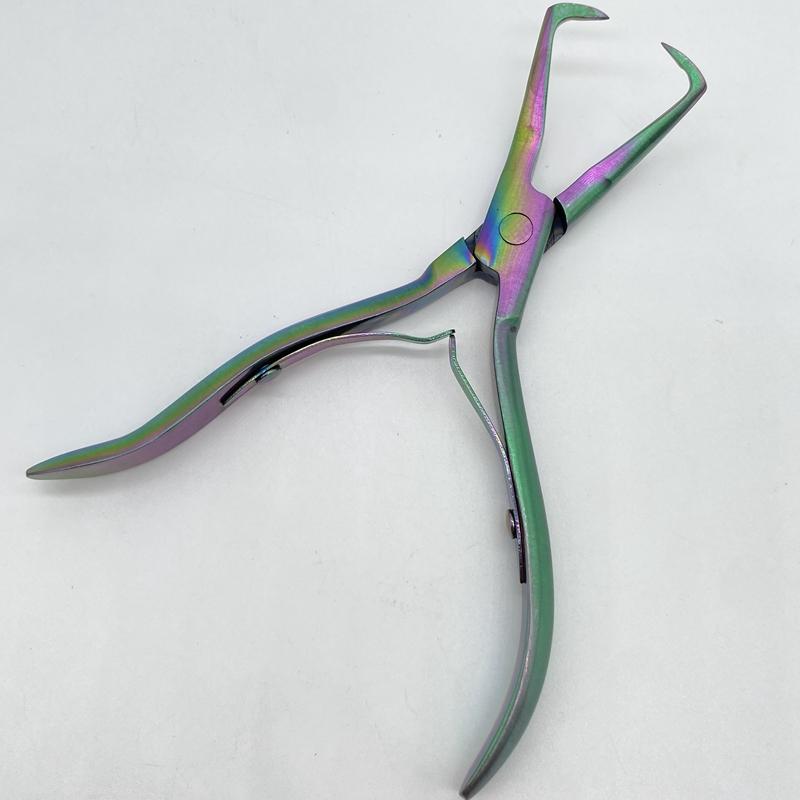 1 предмет, 5,5-дюймовые серебряные зажимы из нержавеющей стали, плоскогубцы для наращивания волос с двумя крючками, инструменты для удаления кератиновых наращенных волос