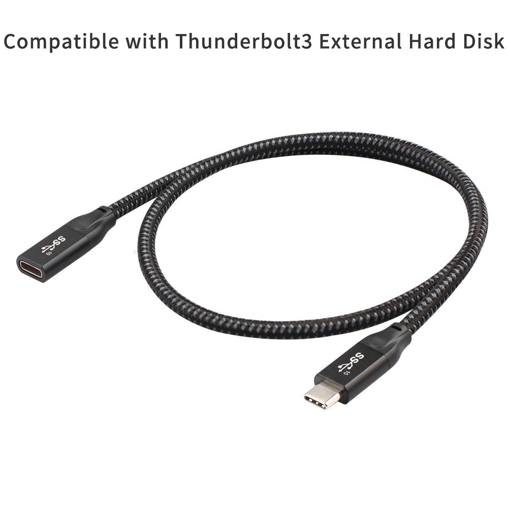 USB-C 3.1 Gen2 20Gbps Extension Cable PD100W Quick Charge 4K Video Compatible with Thunderbolt3