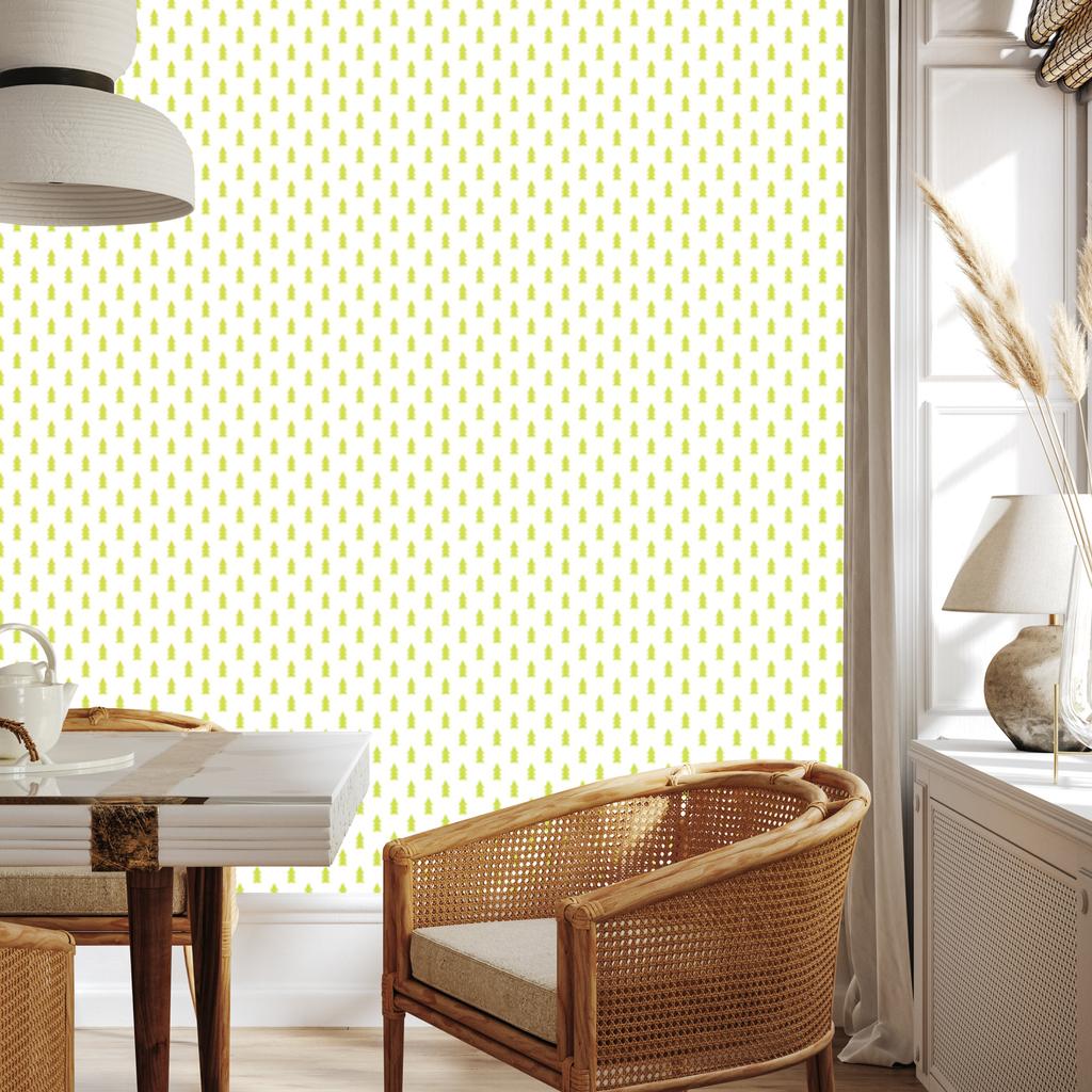 Wallpaper with small Christmas patterns, white and cream, for the living room and bedroom, 50x1000