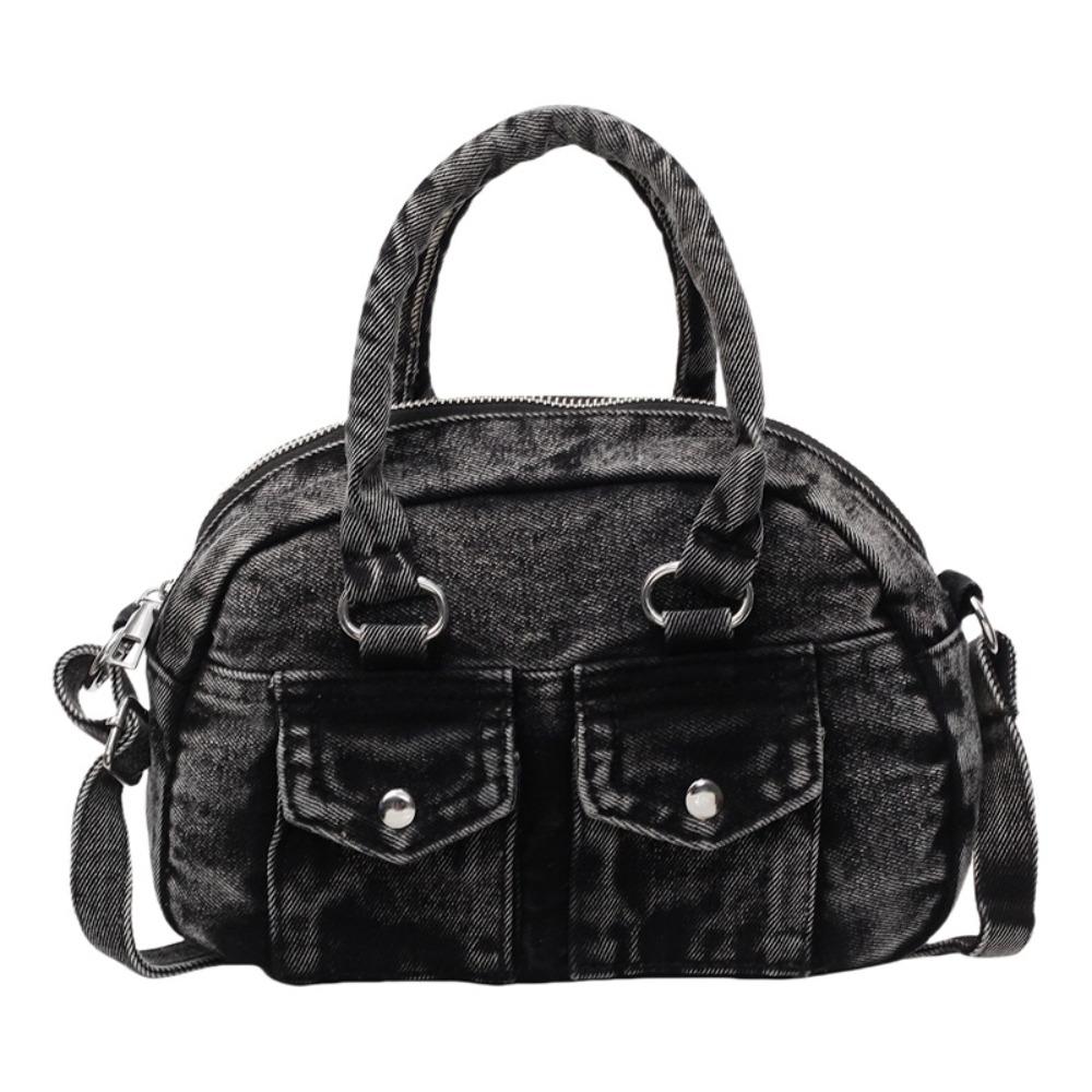 Сумка из денима в стиле ретро Y2K, Сумка-тоут, Сумка из выстиранного денима, Тренд, Сумка на плечо для острой девушки, Для девочек