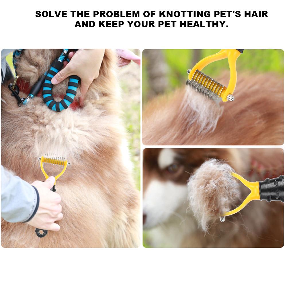 Расческа для кошек и собак, щетка для вычесывания шерсти, грабли для удаления линьки, инструмент для ухода за длинношерстными питомцами