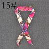 Fashion Color Printing Long Silk Scarf Women Ribbon Neckerchief Print 4cm Thin Narrow Scarves Bag Hair Band Ribbon Headscarve