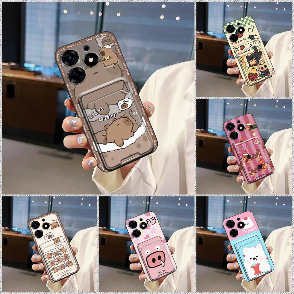 Card slot Anti-knock Phone Case For Tecno Spark 10 Pro/Ki7 Cartoon TPU Card sleeve Fashion Design Dirt-resistant Cute