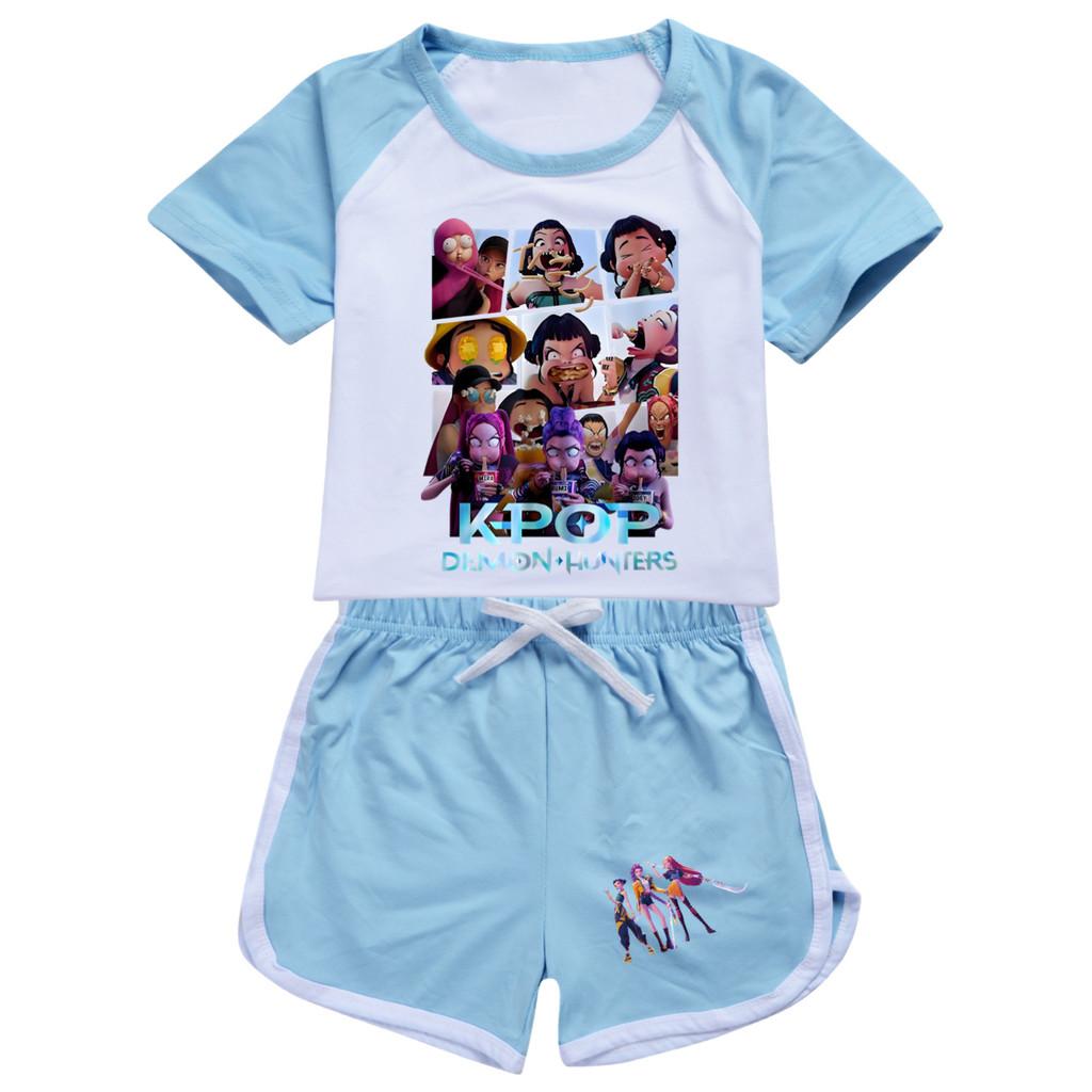 4997 Детский Девочки POP Rumi Zoey Mira Принт Футболка Шорты Спорт Спортивный костюм Комплект одежды
