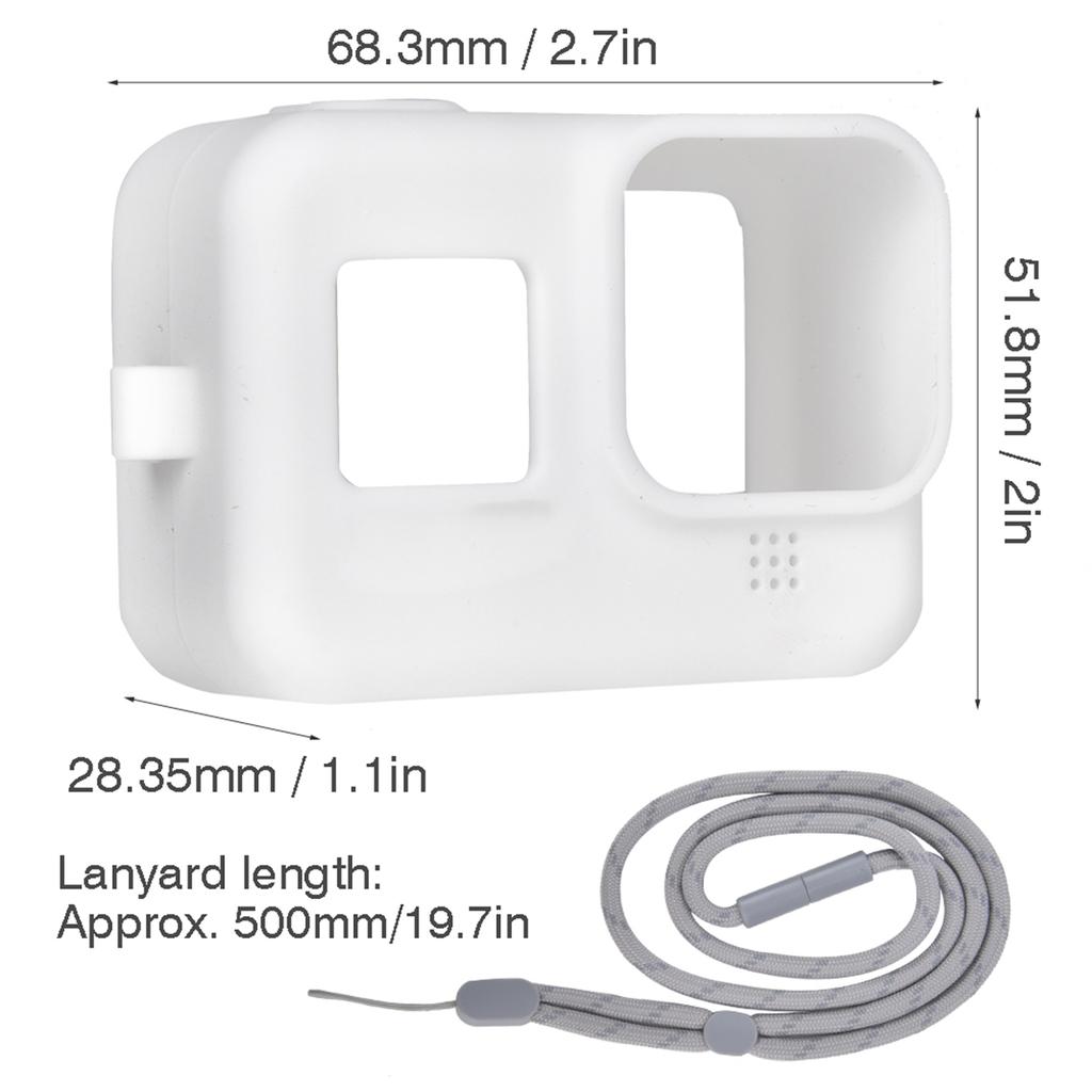 Silicone Anti Fall Protective Cover Case Accessory for 8 Action Camera(white )