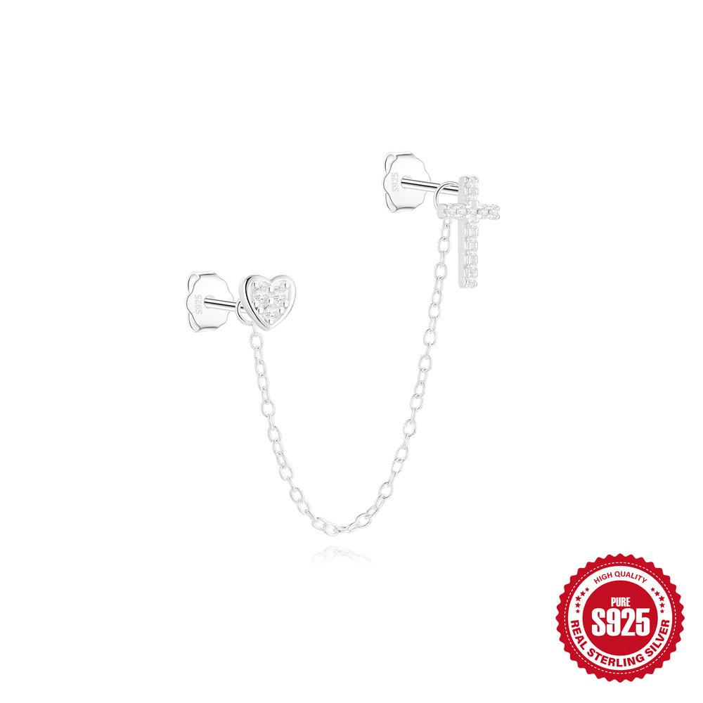 Стильные винтажные серьги-цепочки из стерлингового серебра S925 с кисточками в виде звезд и луны