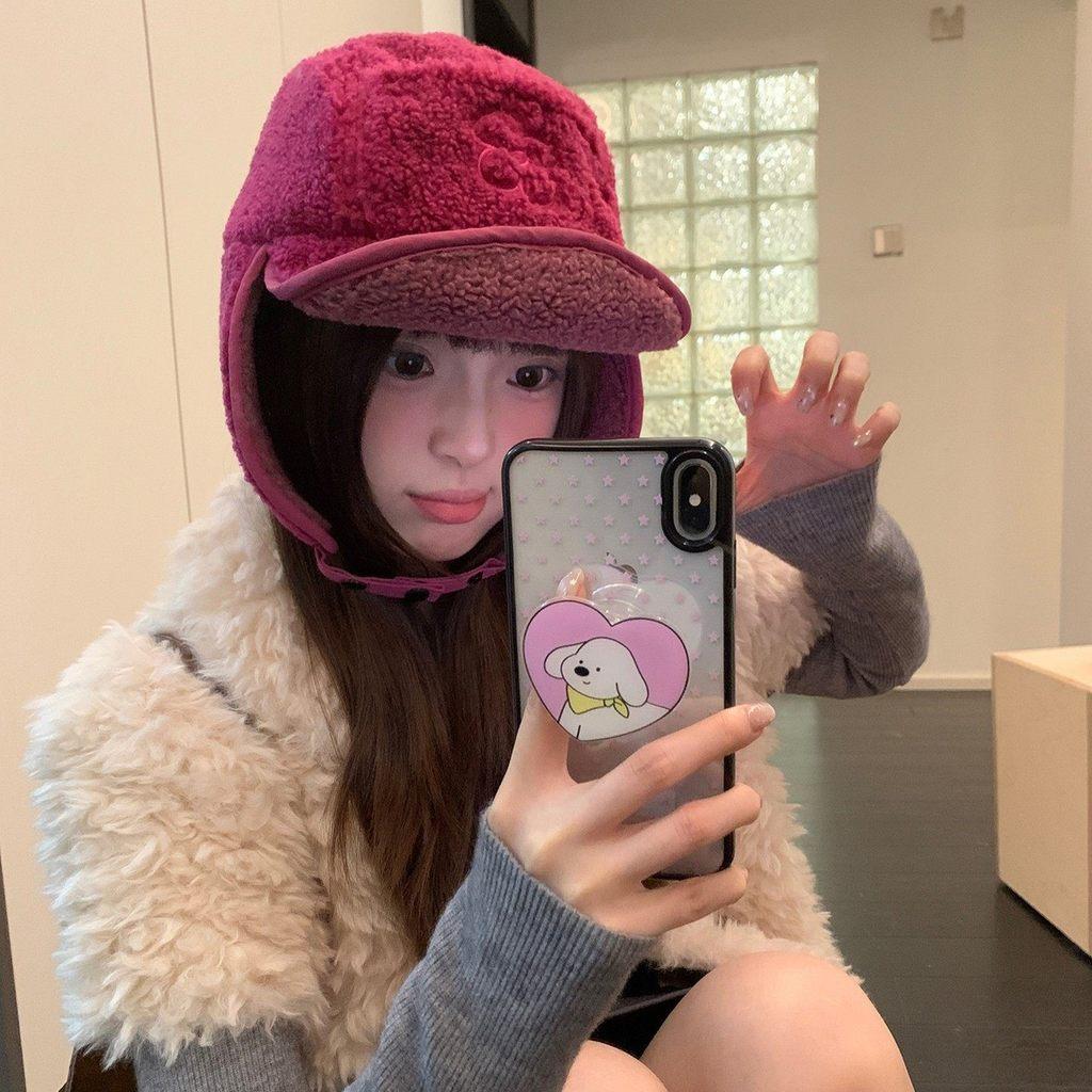 Зимняя пушистая вышитая вельветовая теплая шапка-ушанка для мужчин и женщин, для улицы