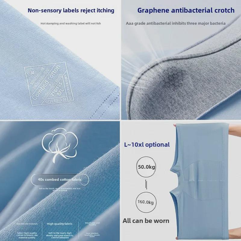 Мужские трусы-боксеры большого размера из гребенного хлопка со средней посадкой — удобные, свободные и дышащие