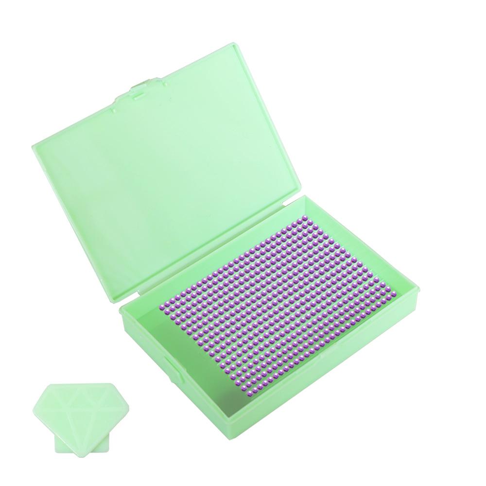 Новый лоток для алмазной мозаики DIY в макаронных цветах, Многофункциональный лоток с откидной крышкой для хранения страз, Удобное размещение страз