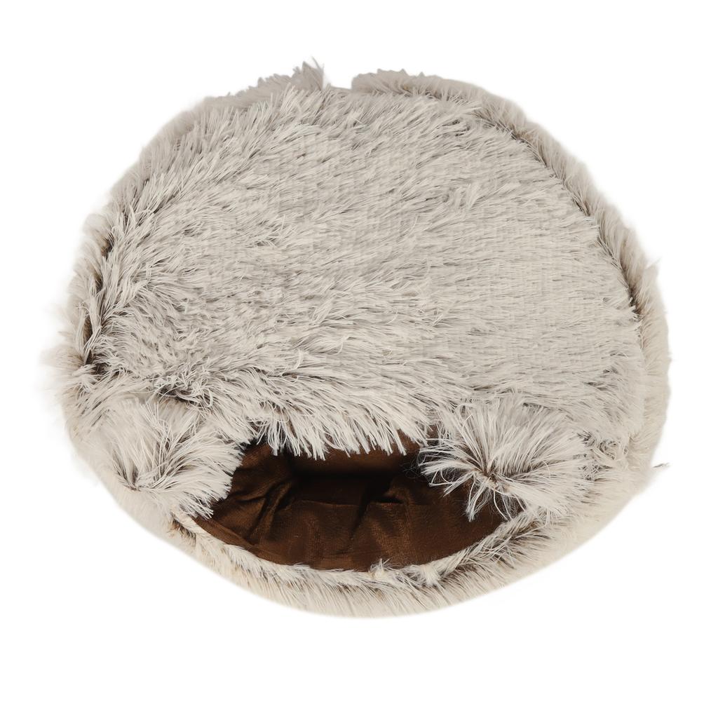 Cat Cave Bed Semi Enclosed Soft Comfortable Warm Cozy Fluffy All Seasons Universal Plush Pet Sleeping Bed for Cats Dogs