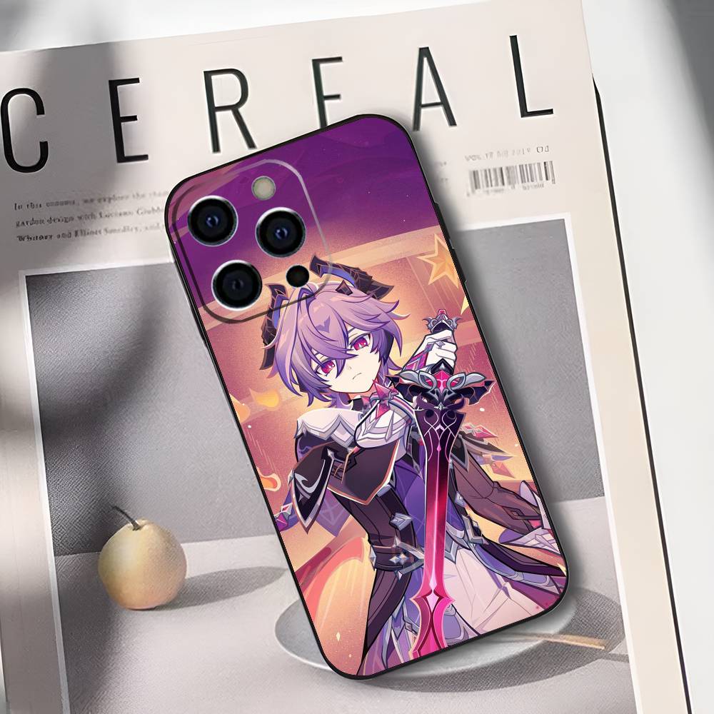 Чехол для телефона D-Durin G-Genshin Impact Для iPhone 17,16,15,14,13,12,11 Plus,Pro Max,XS,Мягкий черный чехол