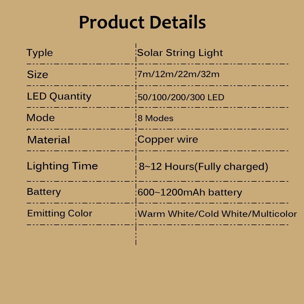 Уличные гирлянды на солнечной энергии, медная проволока, гирлянды, удаленные солнечные лампы для садовой вечеринки, патио, террасы, украшения для кемпинга
