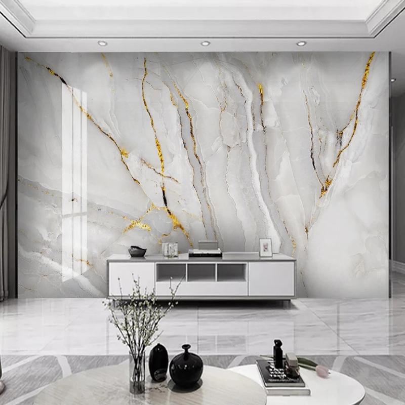Wallpaper Modern Light Luxury Golden Marble Landscape Mural Background Wall Decor Living Room Bedroom